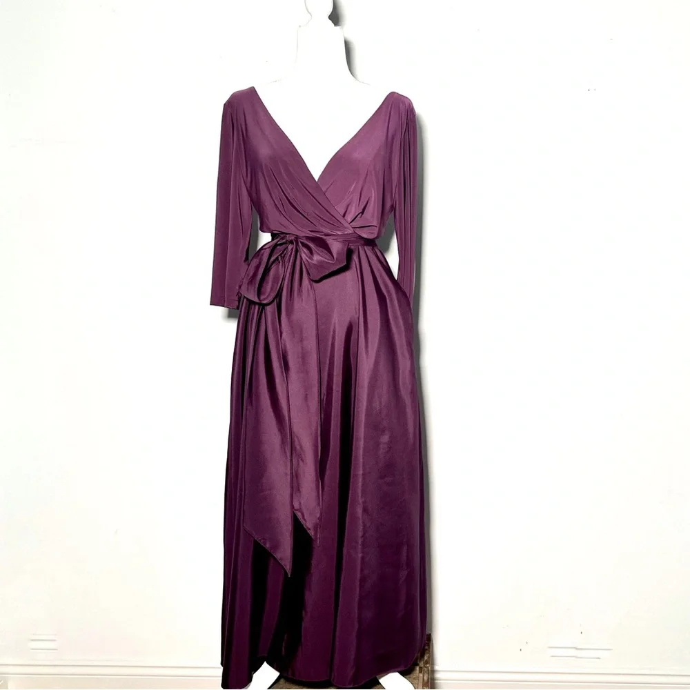ALFRED SUNG Plum Wrap Maxi Dress - Picture 2 of 8